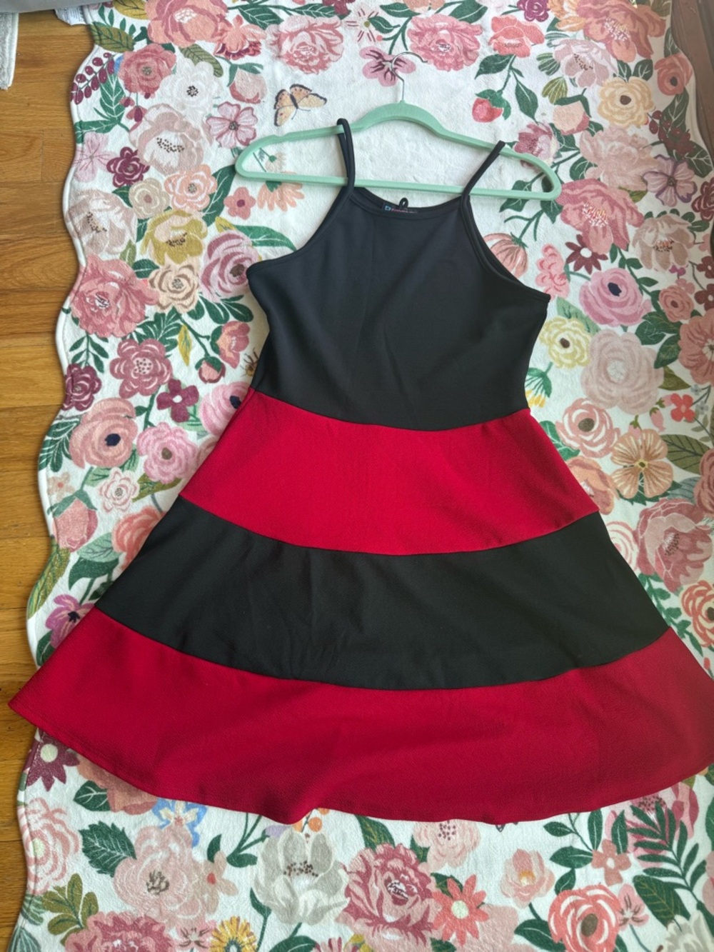 B Famous Women’s Black and Red Striped Dress